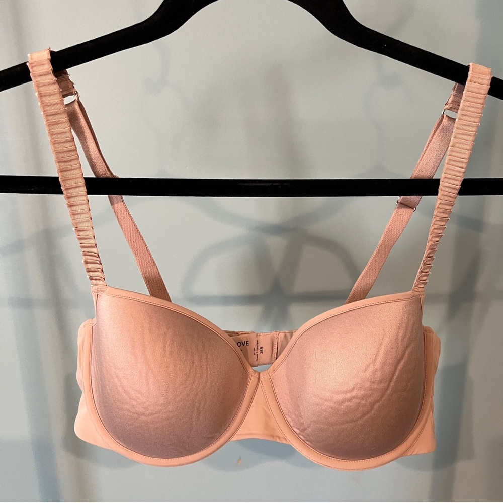 Thirdlove bra 38B 24/7 classic t-shirt taupe tan underwire adjustable comfort